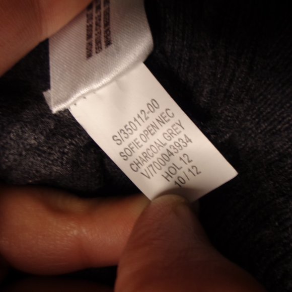 Gap Charcoal Grey Sofie Wool Blend Open Round Neck - Picture 6 of 8